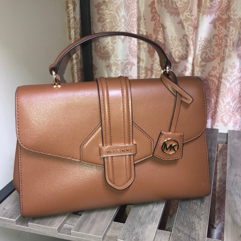 Cognac color Michael Kors purse.